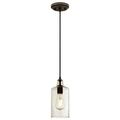Westinghouse One-Light Indoor Mini Pendant ORB, Clear Textured Glass 6328900